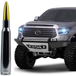 VMS RACING Chrome with Gold Tip Bullet Antenna for Toyota Tundra and Tacoma All Years