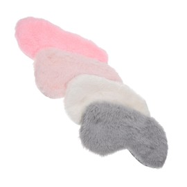 Outanaya 4Pcs Colorful Furry Eye Masks Breathable Sleep Masks for Home Travel Comfortable Eye Covers for All Occasions Soft Satin for Better Sleep Household