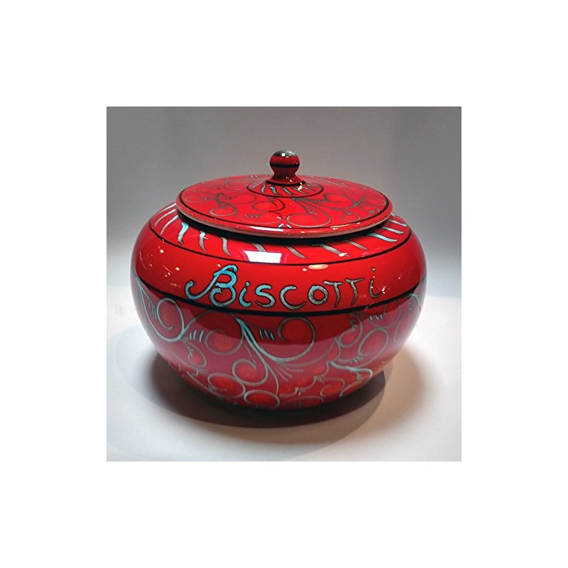 Tramonto Hand Painted Ceramic Biscotti Jar - Handmade in Italy