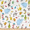 Kaufman Celebrate Seuss Characters White, Fabric by the Yard