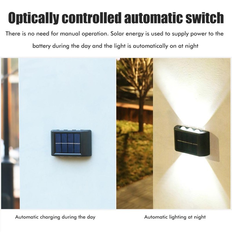 2 Pcs Solar Wall Lights Up and Down Solar Lamps