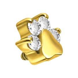 PIERCINGLINE Titanium Screw Attachment with External Thread 0.9 mm Crystal Paw Piercing Attachment Replacement Choice of Colours, Titanium