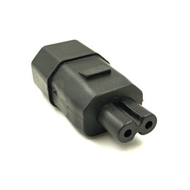 Duttek IEC 320 C14 3 Pin Male To C7 2 Prong Female Laptop Printer Power Adatper Connector Converter (C7)