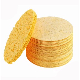 Face Sponge, Pack of 10 Cleansing Sponge, Compressed Face Sponges, Compressed Make Up Sponge, Natural Sponge for Daily Skin Care and Face Make-Up Remover (Yellow)
