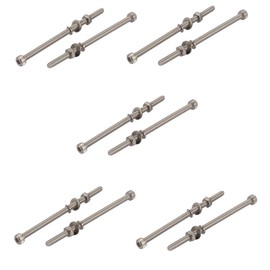 Sourcingmap 10pcs M4x100mm 304 Stainless Steel Knurled Hex Socket Head Bolts Nuts w Washers