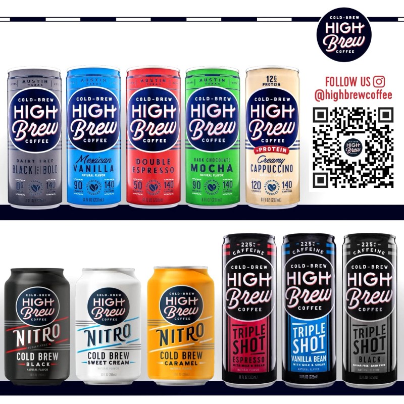 High Brew Nitro Black Cold Brew Coffee Sugar Free Caffeinated