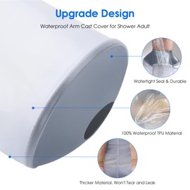 COMFYTHERA Waterproof Hand Cast Cover for Shower Wound Protector Bath Adult Watertight Cast Bag Showering for Surgery Wrist, Finger, Reusable Durable (A-Hand)