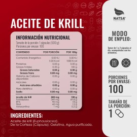 Aceite Krill 100 Softgels Rico Omega Antioxidantes Fosfolípidos Astaxantina Ayuda Cuidado Corazón