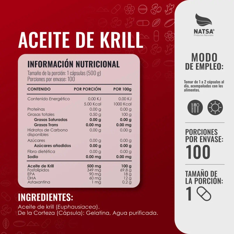 Aceite Krill 100 Softgels Rico Omega Antioxidantes Fosfolípidos Astaxantina Ayuda