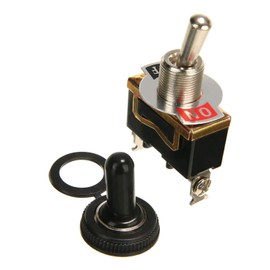 VUNIVERSUM Premium 2 Pin 2 Position On Off SPST Toggle Switch Rocker Switch with Waterproof Protective Cap for Boat Car Buggy Motorhome Caravan On Off DIY AC DC 250V 15A Pack of 1