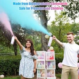 2 Pack Pink Gender Reveal Powder Ideas, Fun Party Supplies for Baby Shower Gender Reveal Celebration, Decorations