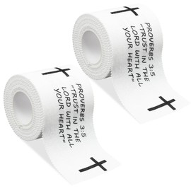 2Pcs Christian Athletic Tape 2IN X 23FT Cotton Zinc Oxied White Sports Tape Cross Athletic Wrist Tape Religious Bible Verse Christian Gifts for Men Women (Proverbs 35)