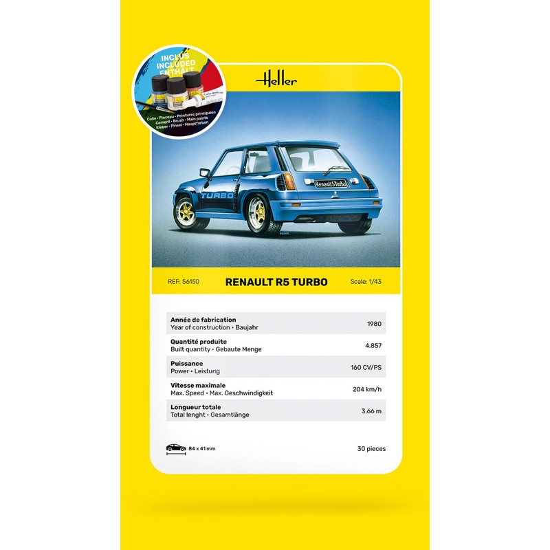 Heller Renault R5 Turbo Model Kit - 1/43 56150