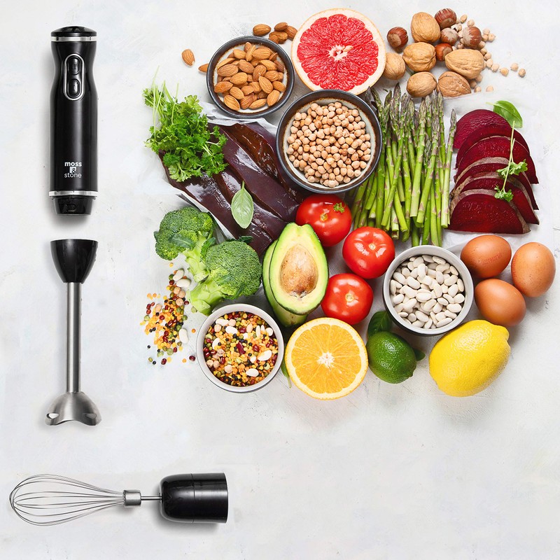 Moss & Stone Hand Blender With Egg Whisk, Powerful 300-Watt