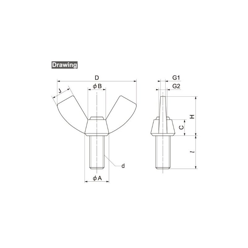 Osato Uniqlo 61371 Bow Bolts 0.2 inches (6 mm) x
