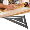 12in Triangle Ruler Aluminum Alloy Woodworking Carpentry Measuring Tools Black