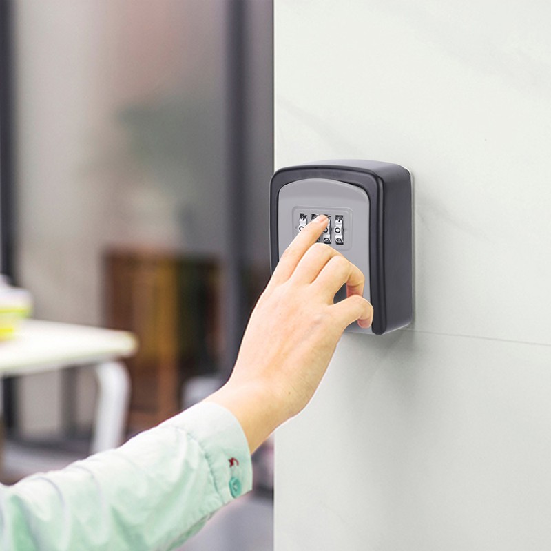 4 Digit Combination Password Key Lock Box Wall Mount Safety