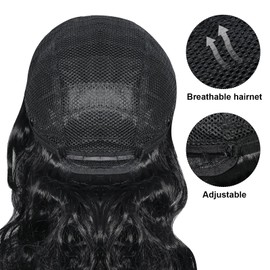 Sdfvsdg Pirate Captain Wigs Long Black Wavy Curly Pirate Costume Wig for Men Women Halloween Cosplay