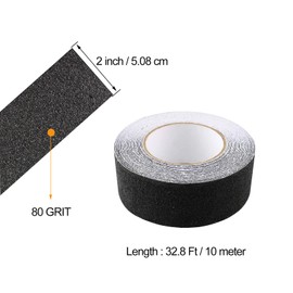 YouOKLight Anti slip tape, heavy duty non slip tape, waterproof strong traction anti slip Grip tape, 80 Grit safety walk tape, Grip tape for stairs, Indoor and Outdoor used, 2 Inch x 32.8 Ft, black