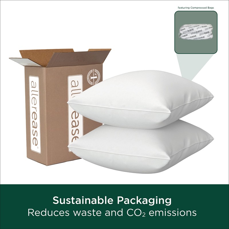 AllerEase Cotton Fresh Pillow, Euro - 2 Pack