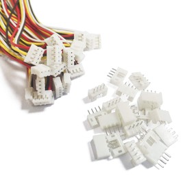 WOWOONE 40pcs JST Plug Connectors, 20pcs Mini Micro JST 2.0 PH 4 Pin Male, 20 Sets Female with 26AWG 150mm Wires, for LED Strips Lights, RC Toys, Batteries