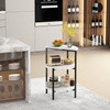 AWQM Marble End Table, 3-Tier Sofa Side Table, Small Round