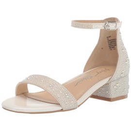 Betsey Girls Mari Heeled Sandal, White, 2 Little Kid