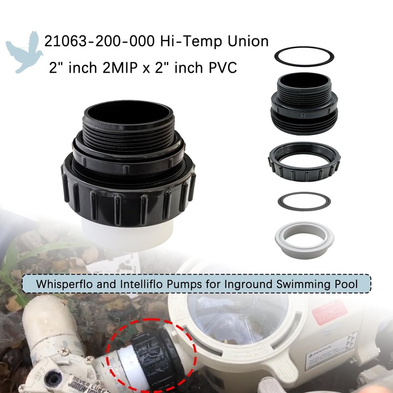 4 Pack 2 Inch Hi Temp Unions, 2" MIP x