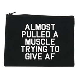 Fashionisgreat Almost Pulled A Muscle Trying To Give AF Workout Cosmetic Makeup Bag Black Small