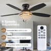 Crystal Ceiling Fan Fandelier with Lights-Ceiling Fans,50" Low Profile and