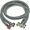 Eastman 48378 Braided Stainless Steel Washing Machine Hoses with 90