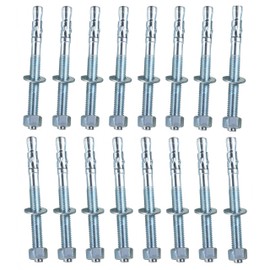 Metalsuberg 3/8"x4" Wedge Anchor by Zinced of Heavy-Duty Fastener for Cement and Concrete (16pcs Pack)