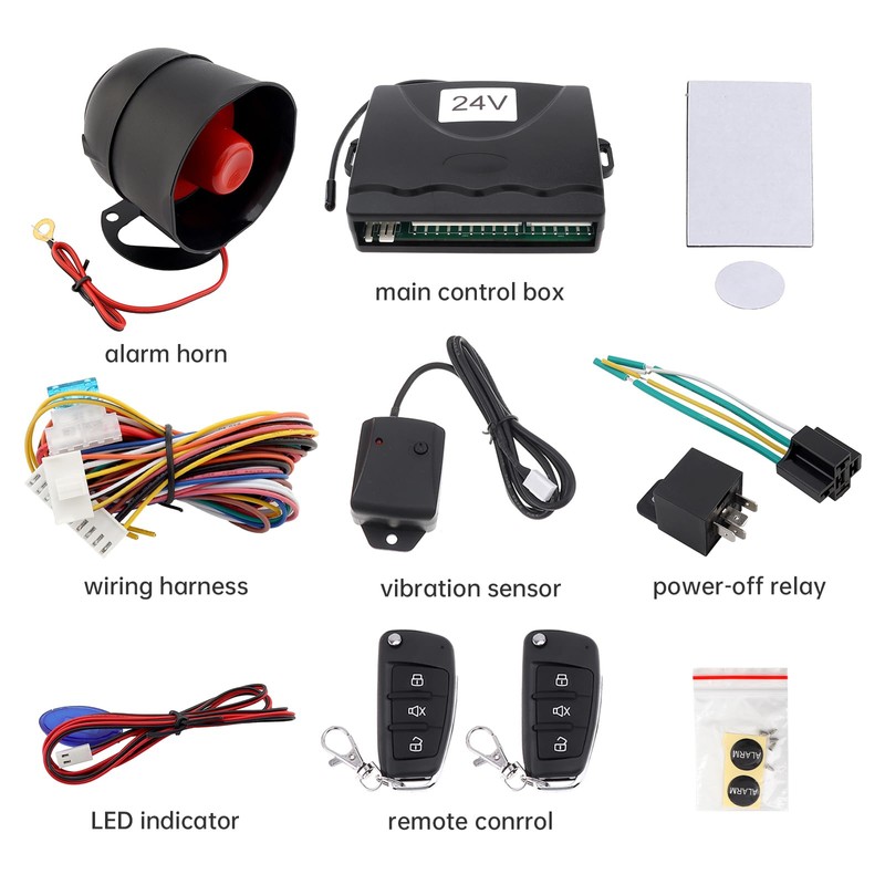 ePathChina Universal 24V Auto Car Alarm Keyless Entry System for
