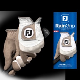 FOOTJOY RAIN GRIP GLOVE 2025 WHITE/GREY - Men - MEDIUM LARGE, White, Right, WORN ON LEFT