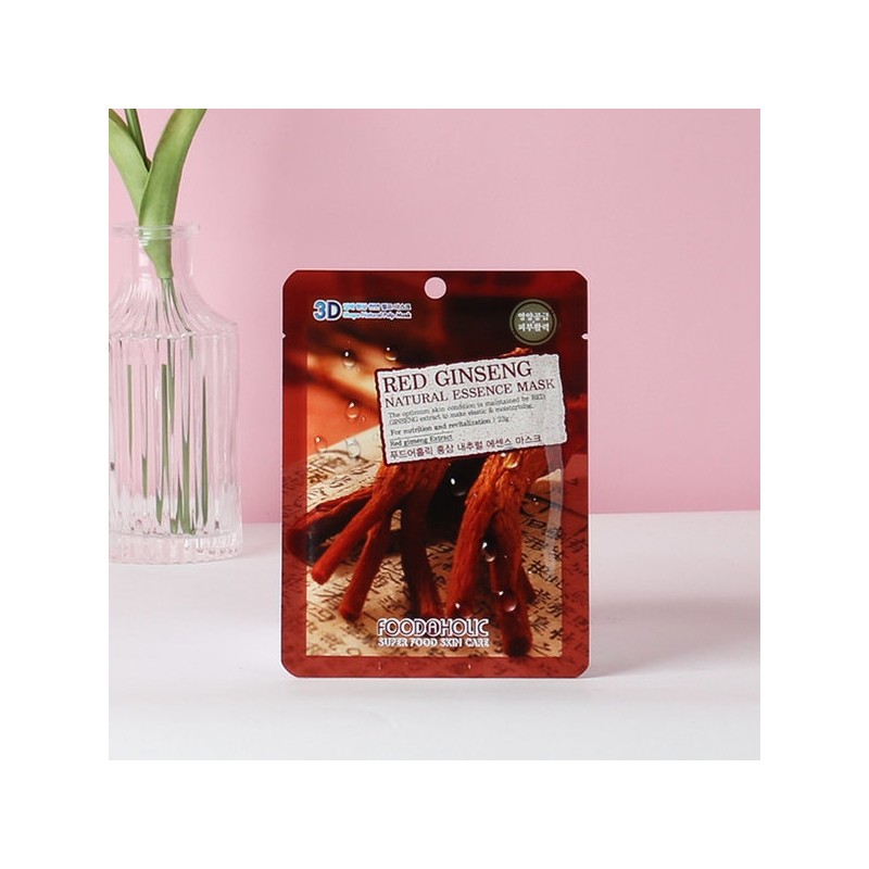 Foodaholic 3D Red Ginseng Natural Essence Mask Pack (10 sheets)