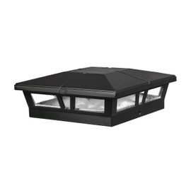 Classy Caps SLC771 Outdoor Wireless Aluminum Powder Coated Cambridge Solar Powered Post Cap Light for 6 X 6 inch Posts. Low Profile cast aluminum housing with real pebbled glass. High Quality design and construction. Black.