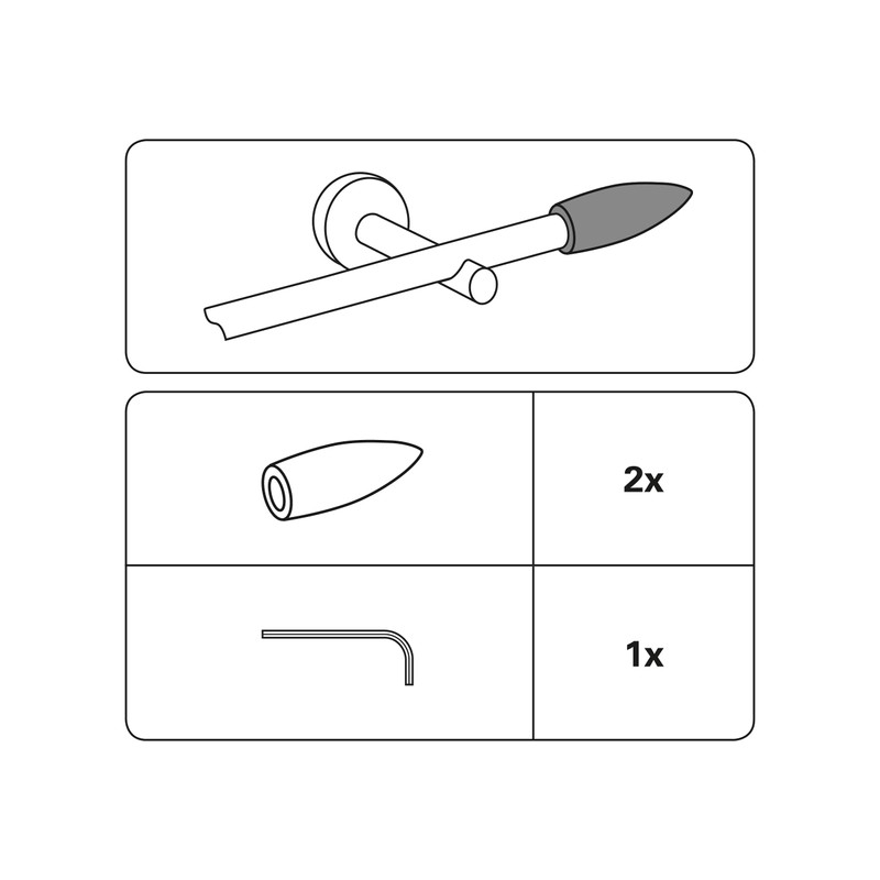 Gardinia End Pin Aluminium Stainless Steel Look Diameter 16 mm