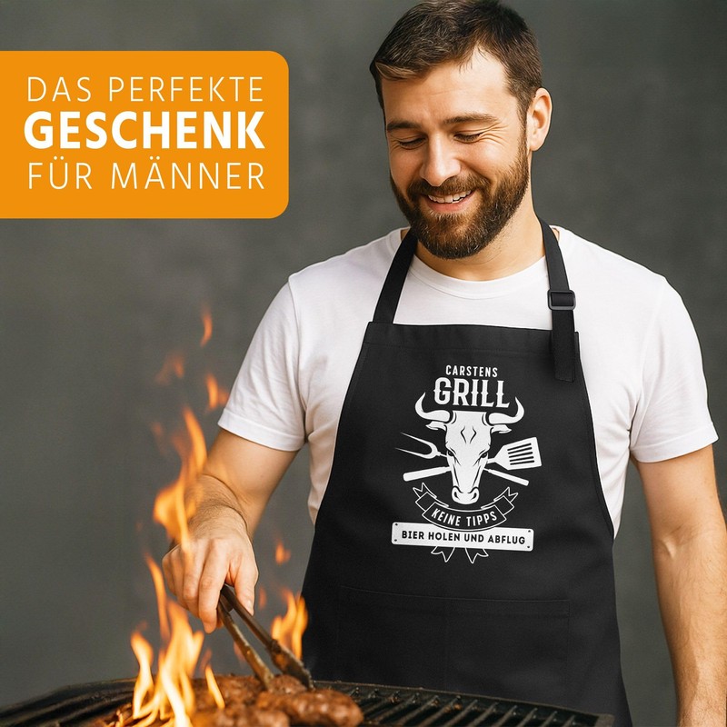 MoonWorks® BBQ Apron for Men with Saying, BBQ Gift, Cotton