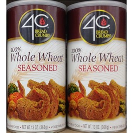 4C Premium Bread Crumbs, Whole Wheat Seasoned with Pecorino Romano Cheese, Flavorful Crispy Crunchy, Value Pack (Whole Wheat Seasoned, 13 Ounce (Pack of 2))