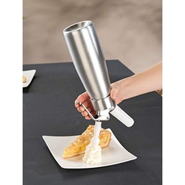 Rosenstein & Söhne Cream Syphon Cream Dispenser for Whipped Creams and Sauces, 500 ml, 3 Attachments (Cream Syphon, Cream Sprayer, Cream Capsules)