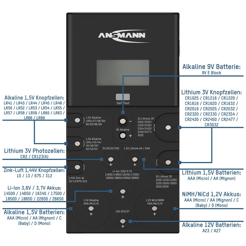 Ansmann Energy Check LCD - Professional Battery Tester