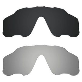 Alphax 2 Pair Polarized Replacement Lenses for Oakley Jaw-breaker Jaw-breaker OO9290 - Black+Titanium