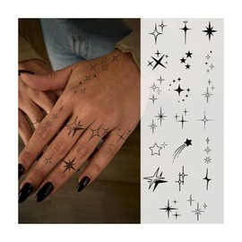 Sparkle Star Small Temporary Tattoos for Women