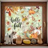 Whaline 6 Sheets Fall Pumpkin Window Clings White Green Orange