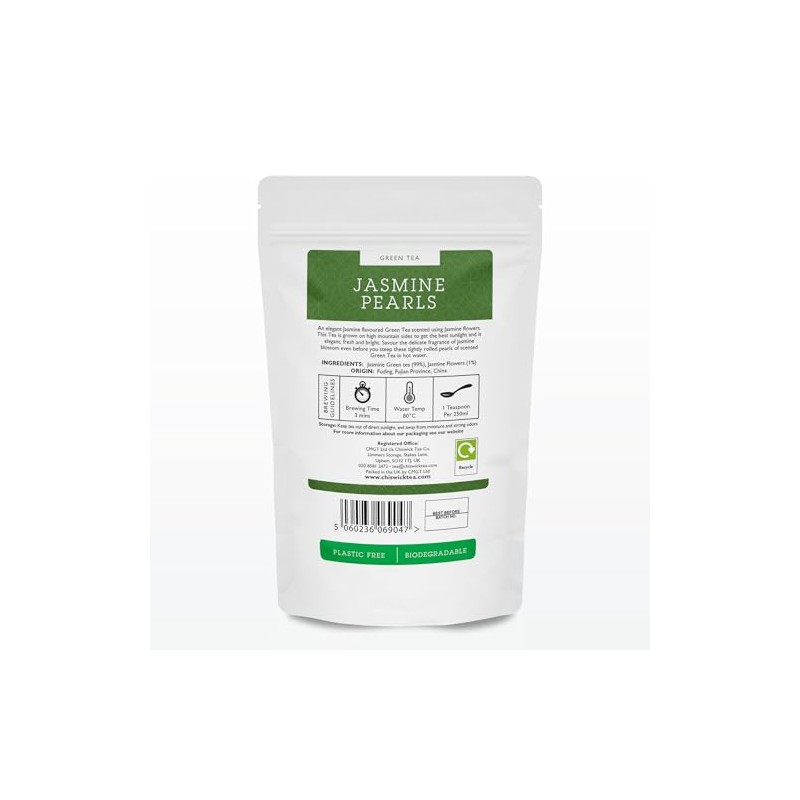 Jasmine Pearls (Dragon Pearls) Premium Loose Leaf Green Tea -