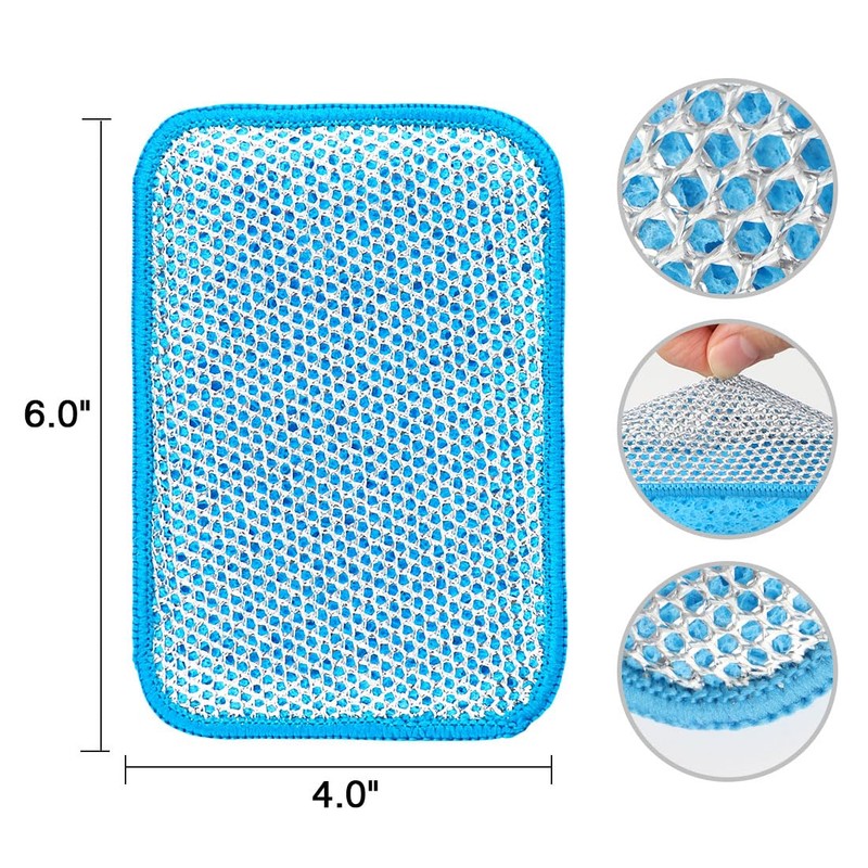 HOMEXCEL 12 Pack Scrub & Wipe Cloths, Scrub Sponges with