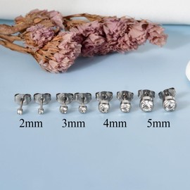 Candyfancy Delicate Titanium Stud Earrings with Bezel-Set Round Zirconia - Timeless Elegance and Hypoallergenic Comfort for Everyday Wear