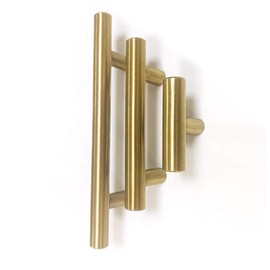 Stainless Steel Gold Cabinet Knobs and Pulls Door Cupboards Drawers Bedroom Furniture Handles Length Brushed Brass Modern Drawer Pulls T bar Handles