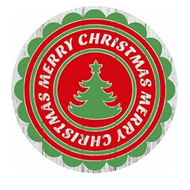 PhotoSteel Merry Christmas Decor Metal Sign Circle - 11.75"