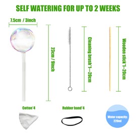 4PC Iridescent Self Watering Globes, Large Glass Rainbow Plant Watering Globes, Self Watering Planter Insert for Indoor and Outdoor, Plant Watering Blubs, Automatic Plant Waterer